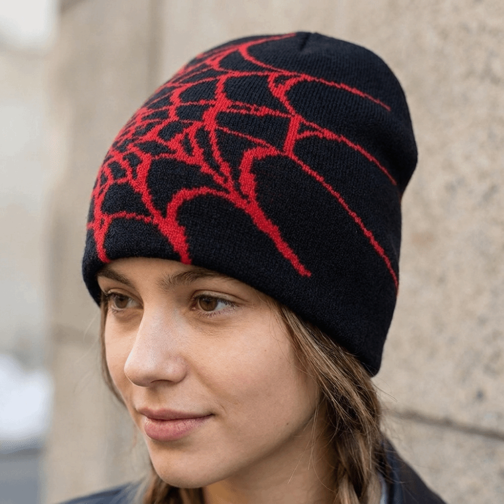 Gothic Soft Spider Web Pattern - Beanie Cuffed Knit recension och pris